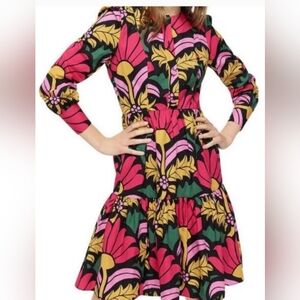 J.Crew Ratti Grandi Fiori Cotton Tiered Dress | Size 4 | Long Sleeve Boho Preppy